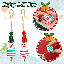 DIY Christmas Snowman Wood Pendant Decoration Making Kit&nbsp;DIY-GA0006-47