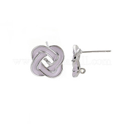 Brass with Enamel Earring Findings&nbsp;KK-S356-623P-NF
