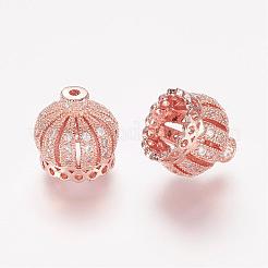 Brass Micro Pave Cubic Zirconia Beads&nbsp;ZIRC-K063-14