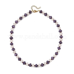 Dyed Natural White Jade Rondelle Beaded Necklaces for Women&nbsp;NJEW-JN06683