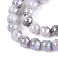 Electroplate Opaque Glass Beads Strands&nbsp;EGLA-T026-8mm-05A