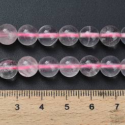 天然石ローズクォーツビーズ連売り  ラウンド  8~8.5mm  穴：0.7mm  約45個/連  15.04''（38.2センチメートル）&nbsp;G-G305-A04-8mm