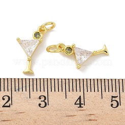 Brass Pave Cubic Zirconia Pendants&nbsp;X-KK-P325-17A-G