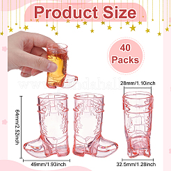 カウボーイブーツ型のPSプラスチック製ワイングラス（人形用ミニチュア用）  ライトコーラル  49x32.5x64mm&nbsp;FIND-WH0199-336A