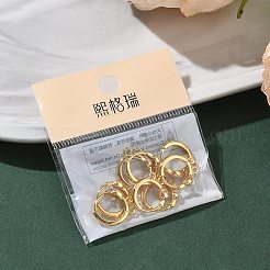 シェグレース 真鍮製マイクロパヴェ クリアキュービックジルコニア フープピアス金具  カドミウムフリー＆ニッケルフリー＆鉛フリー  2ループ付き  18KGP本金メッキ  15.5x13x5mm  穴：1.2~1.4mm&nbsp;XGR0153G-92G