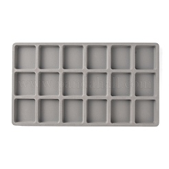 樹脂植毛 16 グリッド ビーズ ジュエリー デザイン ビーズ収納トレイ  グレー  20x35x1.7cm&nbsp;TOOL-WH0134-69A