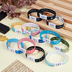 12Pcs 12 Colors Polyester Cord Stretch Bracelets&nbsp;BJEW-GW0001-01