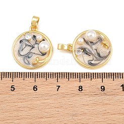 Brass Enamel Pendants&nbsp;KK-CBAEBFB-08G-01