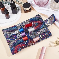 多機能キャンバス収納袋  鉄の留め具付き  ローラーボール用エッセンシャルオイルボトル用  口紅  ダークブルー  15x11.5x2.3cm&nbsp;AJEW-WH0043-85A