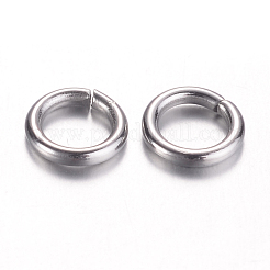変色しない304ステンレススチールオープン丸カン  ラウンド  ステンレス鋼色  18ゲージ  5.5x1mm  内径：3.5mm  約625個/50g&nbsp;X-STAS-D438-04