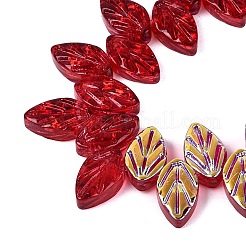 Electroplate Transparent Glass Beads Strands&nbsp;EGLA-N056-03A-08