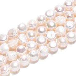 天然養殖淡水パールビーズ連売り  研磨両側  乳白色  6~7x5.5~8x4~6mm  穴：0.5~0.6mm  約48~50個/連  13.58~14.17''（34.5~36センチメートル）&nbsp;LS-PEAR-N014-06D-01