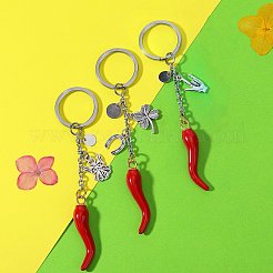 304ステンレススチールエナメルキーチェーン  304ステンレススチール製金具付き  コショウ  ステンレス鋼色  11.8cm&nbsp;KEYC-SW00011