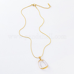 3Pcs Geometric Twisted Oval Stainless Steel White Enamel Pendant Necklaces for Women&nbsp;LV4552