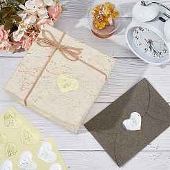 20 Sheets 2 Colors Heart & Rectangle Paper Self-Adhesive Embossed Stickers&nbsp;DIY-CP0010-59