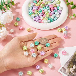 不透明アクリル模造パールビーズ150個  スモモの花  ミックスカラー  12.5x13x8mm  穴：2mm&nbsp;OACR-TA0003-79