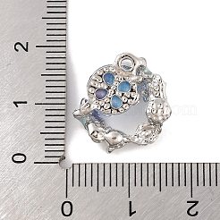 合金と樹脂のペンダント  夏のビーチのチャーム  プラチナ  ヒトデ  15.5x16x5.5mm  穴：1.6mm&nbsp;FIND-G081-01A-P
