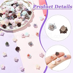 100 個のプラスチックカボション  花  ミックスカラー  10x10x5.5mm&nbsp;KY-CJ0002-17