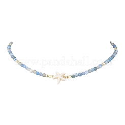 Summer Beach Dyed Natural Fire Crackle Agate Round Beaded Necklaces&nbsp;NJEW-JN05262-02