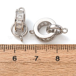 Brass Pave Clear Cubic Zirconia Tube Bails&nbsp;CU-CBA2907-12P