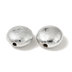 UVメッキ CCB プラスチックビーズ  テクスチャー  フラットラウンド  銀  16x8mm  穴：2.8mm&nbsp;FIND-Z066-12