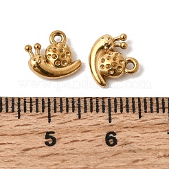 304ステンレススチールチャーム  カタツムリ  イオンプレーティング（ip）  ゴールドカラー  8.5x9.5x3mm  穴：1mm&nbsp;STAS-K255-22G