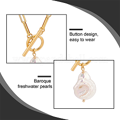 2Pcs 2 Colors Natural Pearl Beaded Pendant Neckaces Set&nbsp;NJEW-AN0001-16