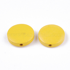 Painted Natural Wood Beads&nbsp;WOOD-S049-02A-M
