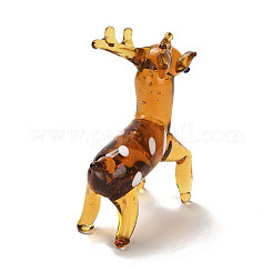 手作りのランプワーク 3d 動物の装飾品  ホームオフィスのデスクトップ装飾用  鹿  54x27x66mm&nbsp;LAMP-H064-01F