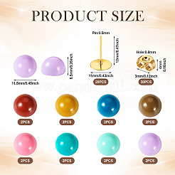 DIY Half Round Opaque Resin Stud Earring Jewelry Kits&nbsp;DIY-TA0010-78