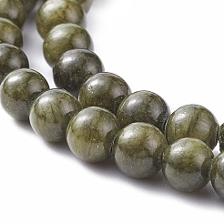 Natural Green Jade Dyed Round Beads Strands&nbsp;JBS053-12MM-41