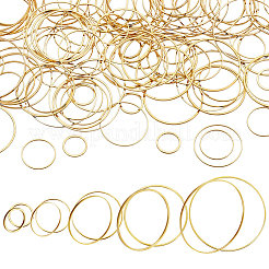 300 個 5 スタイル真鍮リンクリング  ラウンド  ゴールドカラー  10~30x0.7~1mm  60個/カラー&nbsp;KK-PH0011-45G