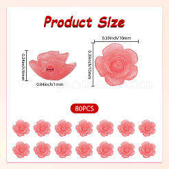 合成サンゴビーズ80個  染め  花  ツートン  ライトコーラル  10x10x6mm  穴：1mm&nbsp;CORA-SP0001-08