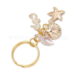 合金エナメルキーホルダー  鉄のリング付き  海のテーマ  ホワイト  68mm&nbsp;KEYC-JKC01021-01