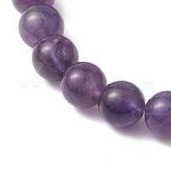 Natural Amethyst & Lava Rock Round Beaded Stretch Bracelets for Women&nbsp;BJEW-JB10797-02