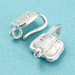 真鍮のピアスフック  ループ付きイヤーワイヤー  カドミウムフリー＆鉛フリー  925銀メッキ  10x8mm  穴：1.5mm&nbsp;KK-M257-17S