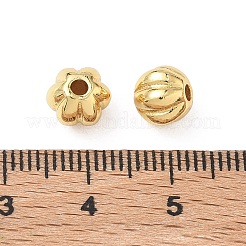 真鍮ビーズ  カボチャ  ラックめっき  長持ちメッキ  鉛フリー＆カドミウムフリー  18KGP本金メッキ  8x7mm  穴：1.8mm&nbsp;KK-D289-42G