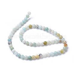 Natural Flower Amazonite Round Bead Strands&nbsp;X-G-D608-4mm