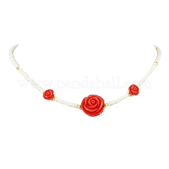 2Pcs 2 Colors Glass Seed Beaded Necklace Sets&nbsp;NJEW-MZ00053