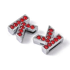 Alloy Rhinestone Slide Charms&nbsp;ALRI-TAC0003-16P