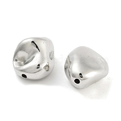 CCBプラスチックビーズ  ナゲット  プラチナ  16.5x13.5x10mm  穴：1.6mm  約505個/500g&nbsp;CCB-S164-37P