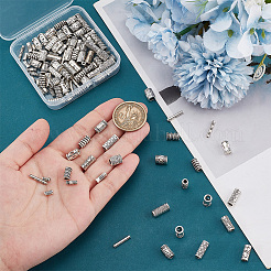 120Pcs 12 Styles Tibetan Style Alloy Tube Beads&nbsp;FIND-PH0020-79