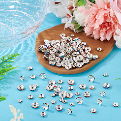 300Pcs 3 Styles Rondelle Brass Rhinestone Spacer Beads&nbsp;RB-TA0001-33P
