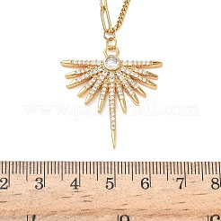304 Stainless Steel Micro Pave Clear Cubic Zirconia Pendant Necklaces for Women&nbsp;NJEW-Z103-01G-06