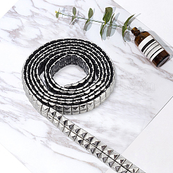 2 Yards 201 Stainless Steel Square Rivet Studed Cord&nbsp;DIY-GF0013-61A