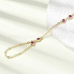 Brass Micro Pave Cubic Zirconia Mittens Bracelets&nbsp;BJEW-C156-01G-02