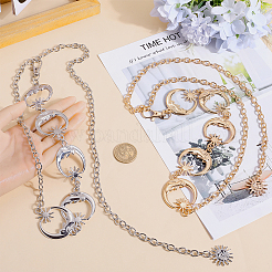 2Pcs 2 Colors Alloy Link Chain Belts&nbsp;AJEW-GF0009-21A