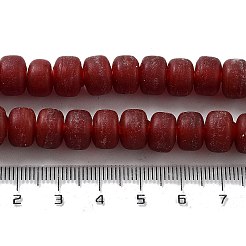 手作りのネパールランプワークビーズ  艶消し  コラム  暗赤色  10x6.5~7mm  穴：2.8mm  約94個/連  25.39''（64.5センチメートル）&nbsp;LAMP-Z008-08A