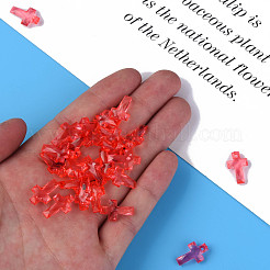 透明なアクリルパーツ  多面カット  クロス  サクランボ色  16x10x4.5mm  穴：1.5mm  約1455個/500g&nbsp;MACR-S373-130-B06