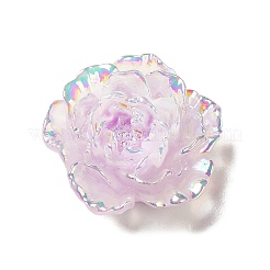 クリア樹脂カボション  花  ABカラーメッキ  ミックスカラー  29~31x29~31x11mm&nbsp;CRES-M014-21